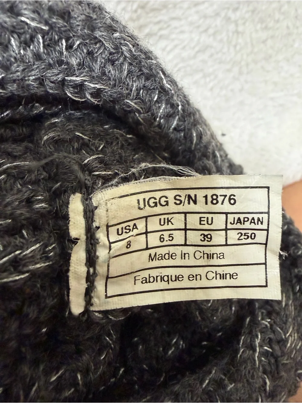 Ugg Australia Cardy Boot Sweater Boots Button Detail 1876 Gray Size 8